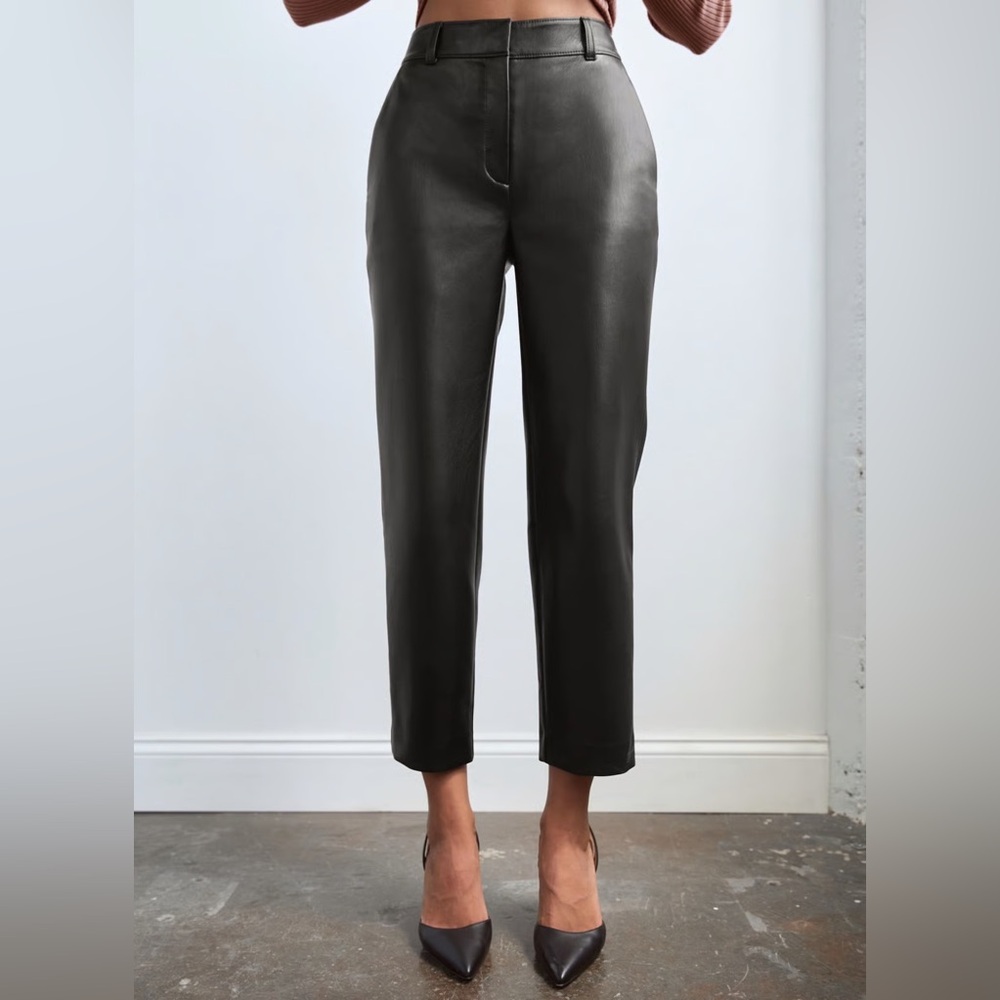 BABATON ARITZIA BLACK VEGAN
LEATHER PANTS SIZE 2 CHIC MINIMALIST CONTEMPORARY